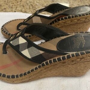 Burberry Beige Nova Check Espadrille Sandals Size 6.5